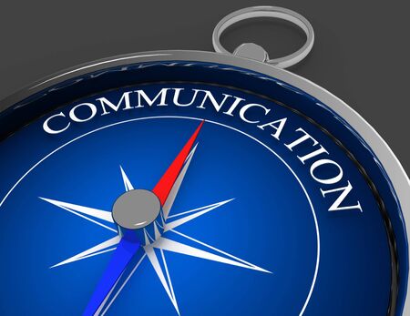 3D compass concept with text . 3d rendered illustrationの写真素材
