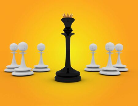 3D chess concept. leader concept . 3d rendered illustrationの写真素材