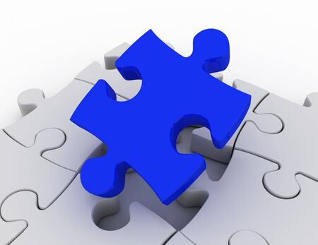 3d puzzle concept . solution concept . 3d rendered illustrationの写真素材