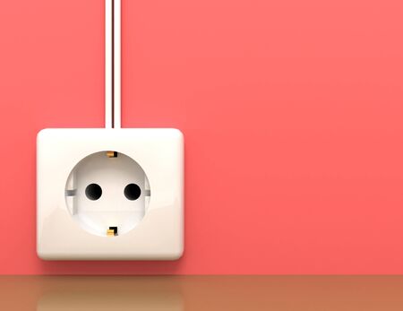 electric power socket outlet . 3d rendered illustrationの写真素材