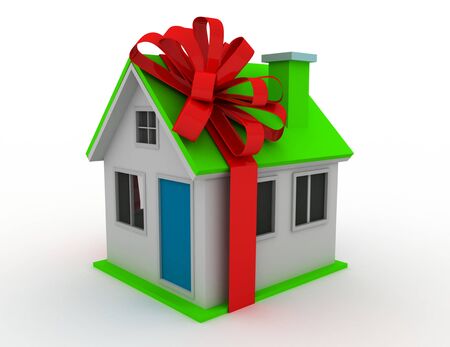 House gift concept . 3d rendered illustrationの写真素材