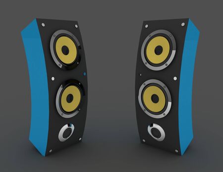 3d speakers. media concept . 3d rendered illustrationの写真素材