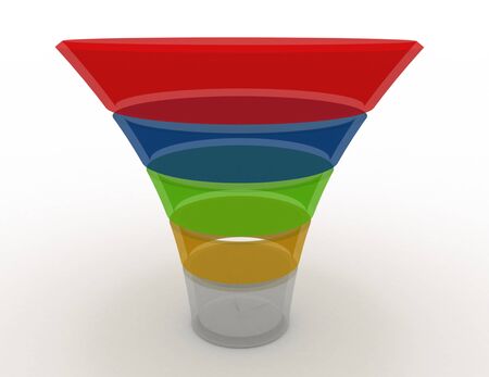 layered funnel chart concept . 3d rendered illustrationの写真素材