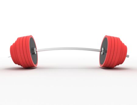 barbell on a white background . 3d rendered illustrationの写真素材