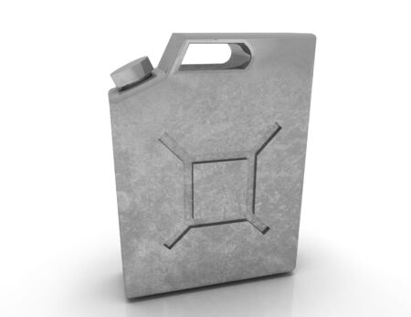 Fuel container canister. 3d illustration isolated on whiteの写真素材