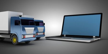 3D transport logistic concept. 3d illustrationの写真素材