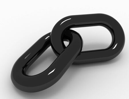 chain link concept .3d illustration on white backgroundの写真素材