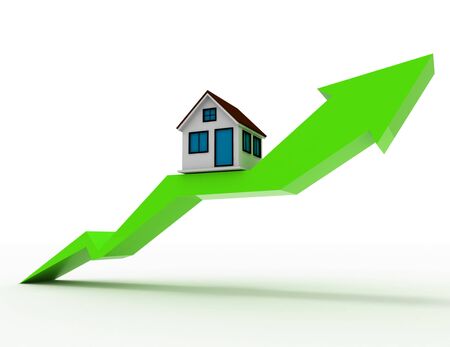 Real estate growth chart. 3d rendering illustrationの写真素材