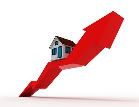Real estate growth chart. 3d rendering illustrationの写真素材