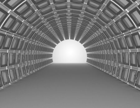 abstract tunnel background. 3d illustrationの写真素材