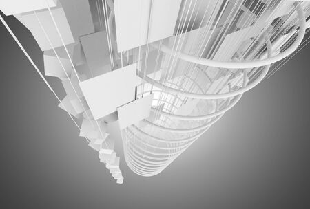 abstract space construction background. 3d illustrationの写真素材