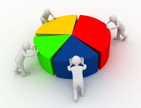 chart shift people 3d render illustrationの写真素材