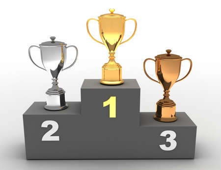 3D winner podium. Winner podium conceptの写真素材