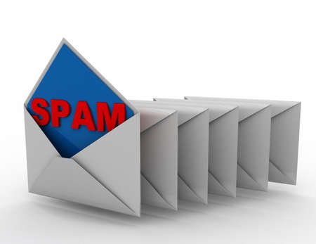 Spam Concept - 3D illustrtrion on white background