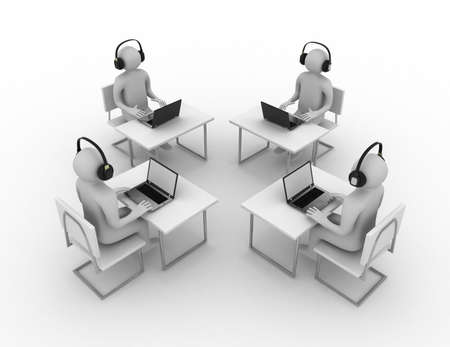 People working on laptops.の写真素材