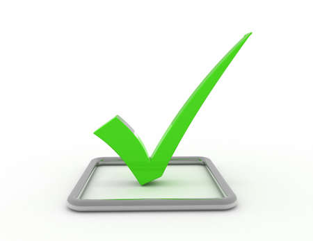 3D checkmark in chrome checkboxの写真素材