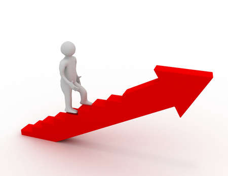 3d man on stairs.success conceptの写真素材