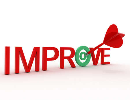 3d text improve with darts. success of your project concpet.の写真素材