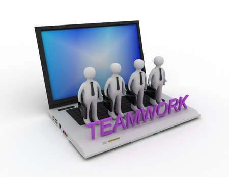 Teamwork concept, isolated on white 3d rendered illustration.の写真素材
