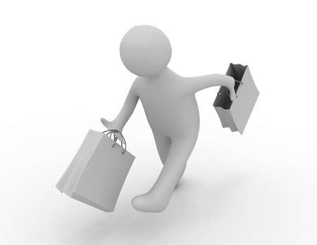 man with shopping bag conceptの写真素材