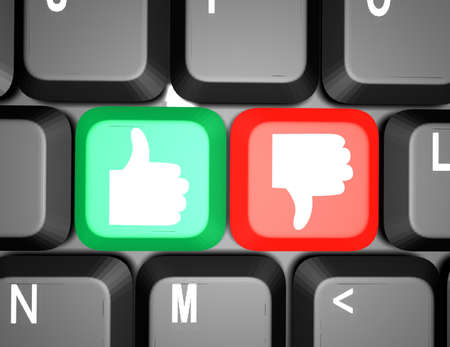 keyboard with like and dislike keys