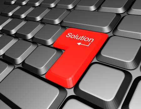 keyboard with solution buttonの写真素材
