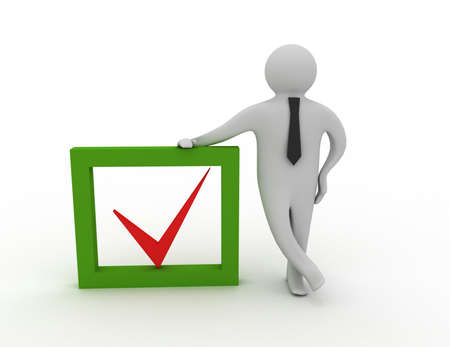 3d man with check markの写真素材