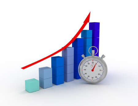 success graph and stopwatch