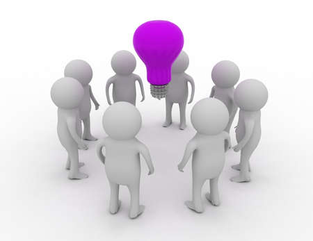 3d team with idea conceptの写真素材
