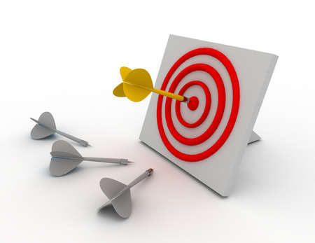 one dart hitting the target