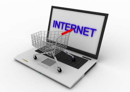 notebook and cart shop conceptの写真素材