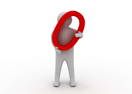 3d man hold zero