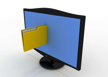 folder monitor conceptの写真素材