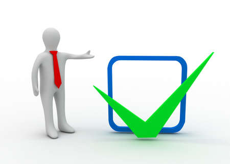 3d man with checkboxの写真素材