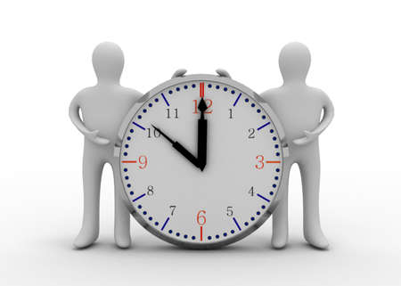 3d man with clock