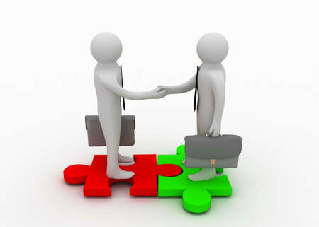 3d man shaking hands