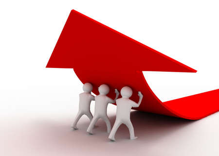 3d man push arrow