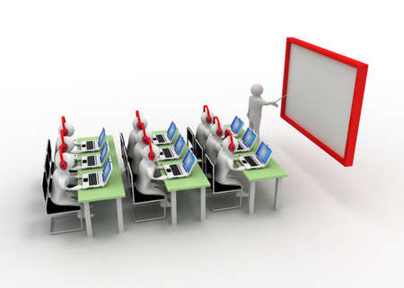 3d man in classroom