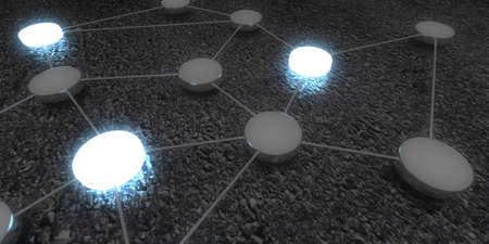 Connection concept digital technology and business network. 3d illustration