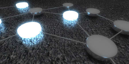 Connection concept digital technology and business network. 3d illustration