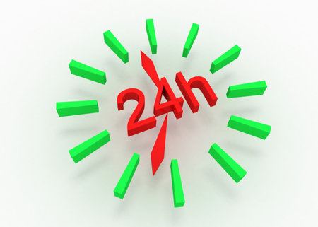 clock 24 avaliableの写真素材