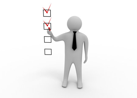 3d man with checklistの写真素材