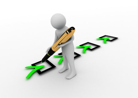 3d man with penの写真素材