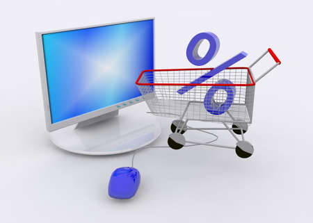 notebook and cart conceptの写真素材