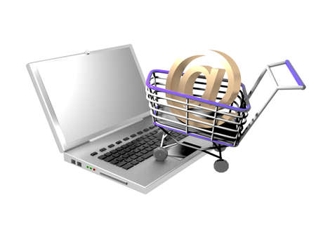 notebook and cart conceptの写真素材