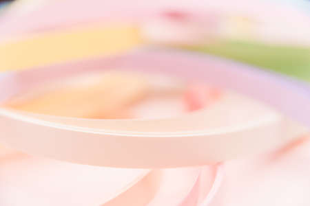 Paper strips in rainbow colors as a colorful backdropの写真素材
