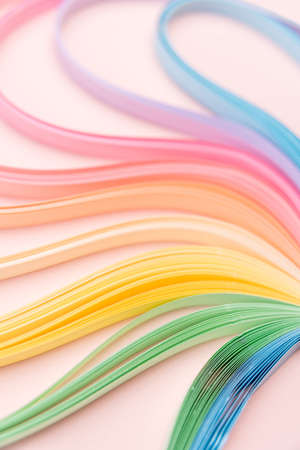 Paper strips in rainbow colors as a colorful backdrop