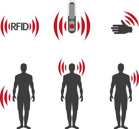 Implantable RFID tag Icon Sign Symbol Pictogramのイラスト素材