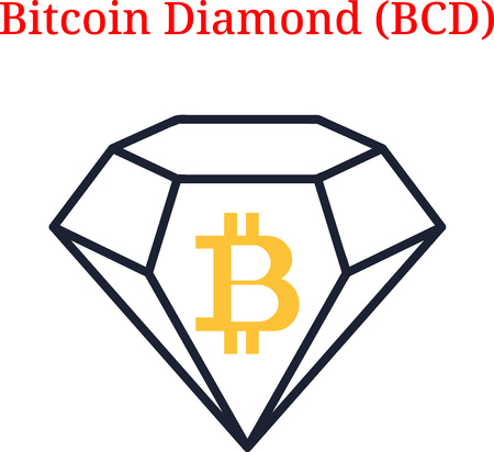 Vector Bitcoin Diamond (BCD) digital cryptocurrency logo. Bitcoin Diamond (BCD) icon. Vector illustration isolated on white background.のイラスト素材