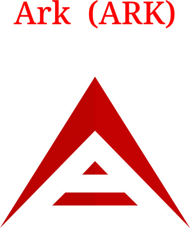 Vector Ark (ARK) digital cryptocurrency logo. Ark (ARK) icon. Vector illustration isolated on white background.のイラスト素材